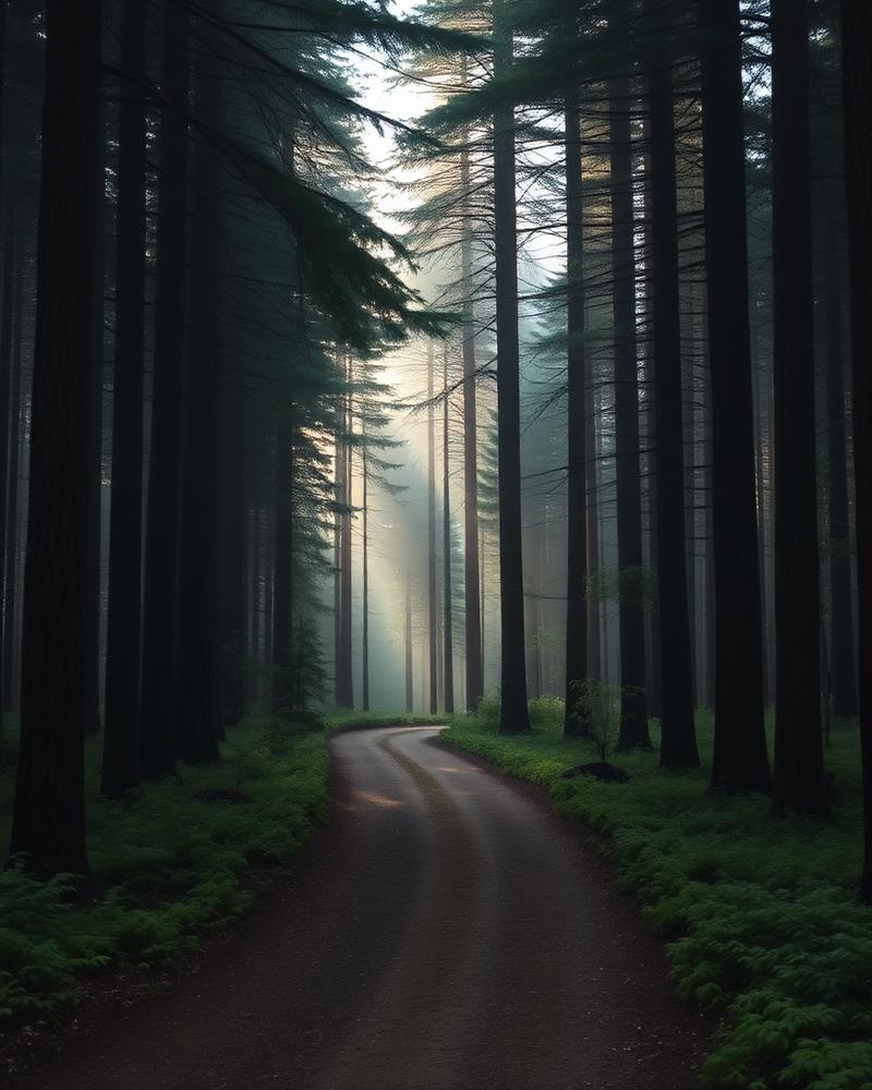 Quiet coastal forest path